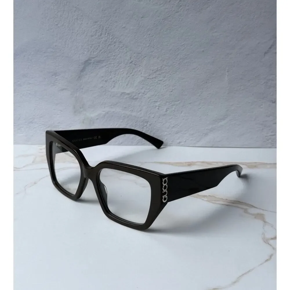 NEW Gucci GG2042O Brown Oversized Square Eyeglasses Frames
